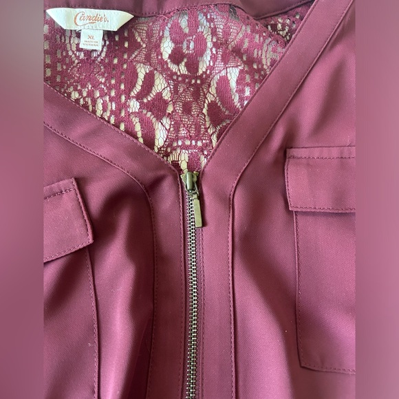 Candies XL long sleeve maroon top - Picture 2 of 5